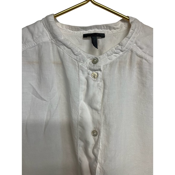 OSKA linen top white button up with shell buttons size 2XL - Picture 5 of 7